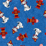 Blank Quilting - Everyday Heroes - Dalmations & Hydrants, Blue