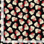 Timeless Treasures - Christmas Memories - Tossed Santa Head & Dots, Black