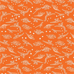 Benartex - Kanvas - Glow-O-Saurus - Mini Dino Skeletons, Orange