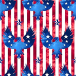 Blank Quilting - One Land, One Flag - Patriotic Eagles, Blue