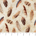 Northcott - Pheasant Grove: Naturescapes - Feather Toss, Beige