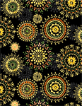 Wilmington Prints - Harvest Gold - Medallions, Black