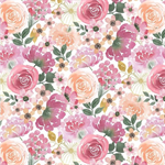 Wilmington Prints - Peony Blossoms - Packed Florals, Multi
