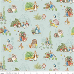 Riley Blake - Peter Rabbit & Friends Flannel - Characters, Blue