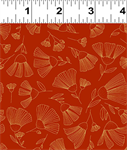 Clothworks - Midnight Flora - Outlined Flowers, Light Red