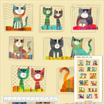 Windham Fabrics - Fur-ever Friends - 24^ Take Me Home: Cats Panel, Cream