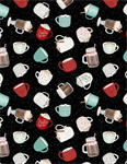 Wilmington Prints - Cocoa Sweet - Mug Toss, Black