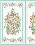 Wilmington Prints - Mint Crush - 24^ Flowers & Birds Panel, Multi