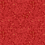 Blank Quilting - Holly Jolly Calico - Swirls Foliage, Crimson
