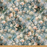 Hoffman California - Wings Over Wildflowers - Packed Flowers, Dusty Teal