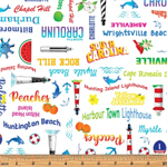 Benartex Kanvas Studio - All Carolina Shop Hop - Carolina Words, White