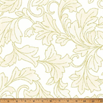 Hoffman California - Christmas Wish - Swirling Leaves, Natural/Gold