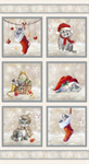 Blank Quilting - A Purr-fect Holiday Season - 24^ Block Panel, Sand