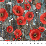 Northcott - Poppy Meadow - Poppy, Charcoal