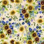 Clothworks - Sunflower Song - Bouquets, Light Caramel