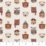 Figo Fabrics - Cozy Cubs - Bears, Taupe