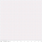 Riley Blake - Basic - Swiss Dot, Patriotic/White