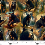 Blank Quilting - Wilderness Song - Bears, Black