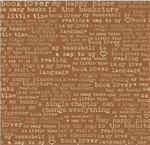 P & B Textiles - Novella - Boook Lover Text Print, Brown