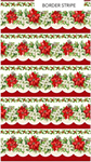 Northcott - Holiday Joy - Border Stripe, Cream