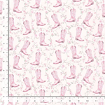 Timeless Treasures - Pretty in Pink - Roses & Cowgirl Boots, Ballet