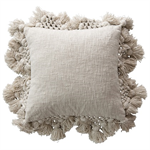 Square Cotton Slub Pillow - Grey