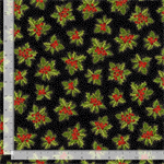 Timeless Treasures - Holiday - Tossed Holly, Metallic