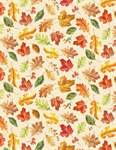 Wilmington Prints - Harvest Gold - Leaf Toss, Cream