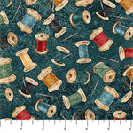 Northcott - Stonehenge Stitchin' - Threads, Teal
