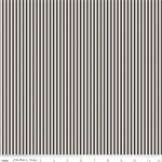 Riley Blake - Basic - 1/8^ Ivory Stripe, Charcoal