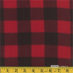 Polar Fleece - 60^ Fleece - Buffalo Plaid Stripe, Red