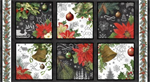 Blank Quilting - Be Merry & Shine Bright - 24^ Christmas Blocks Panel, Charcoal