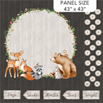 Northcott - Woodland Adventures - 43^ Baby Milestone Panel, Dark Gray