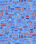 Benartex Traditions - Mid-Atlantic Shop Hop '25 - Patriotic Words, Medium Blue
