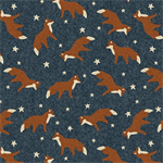 Benartex Traditions - Winter Forest - Fox in The Forest, Denim