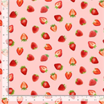 Timeless Treasures - Berry Sweet - Tossed Strawberries, Pink