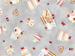 Quilting Treasures - Afternoon Delight - Tossed Cakes, Grey