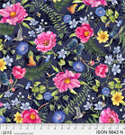 P & B Textiles - Indigo Song - Allover Floral, Navy