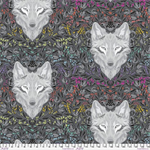 Free Spirit - Tula Pink Minky - Graywork & True Colors - Wolf of Pink St, Carbon