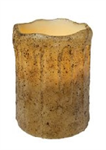 Battery Candle Pillar - Burnt Ivory, 3^ x 4^ (w/Timer)