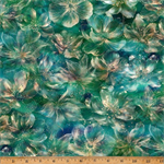 Hoffman California - Midnight Flora - Elegant Petals, Stone Green