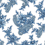 Benartex Traditions - Bluesette - Paisley, White/Blue