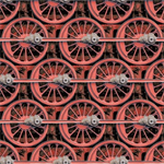 Blank Quilting - On The Right Track - Train Wheels, Red