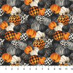 Northcott - Night Owl - Packed Pumpkins, Charcoal