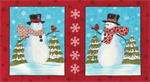 Moda - Snow Much Fun - 24^ Panel, Berry Red