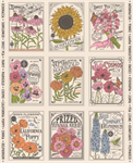 Moda - My Secret Garden - 36^ Vintage Seed Packet Panel