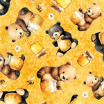 Quilting Treasures - Buzz Buzz Buzz - Bears & Honey, Orange
