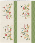 Clothworks - Hummingbird Days - 36^ Fat Quarter Panel, Light Khaki