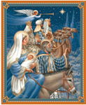 Riley Blake - Picture A Christmas II - 36^ Nativity Panel, Blue/Gold