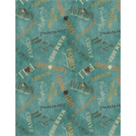 Wilmington Prints - Colors Of Fall - Words , Teal